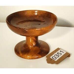 Vintage Authentic Oregon Myrtlewood 5" Round Candy Dish  Natural Color Grain